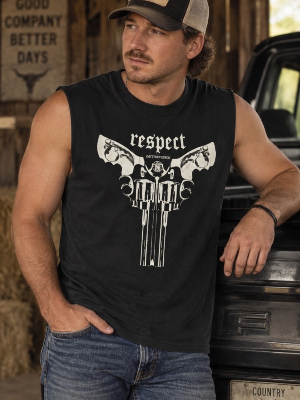 Smith &Wesson Respect Graphic Black Men's Large T-Shirt
